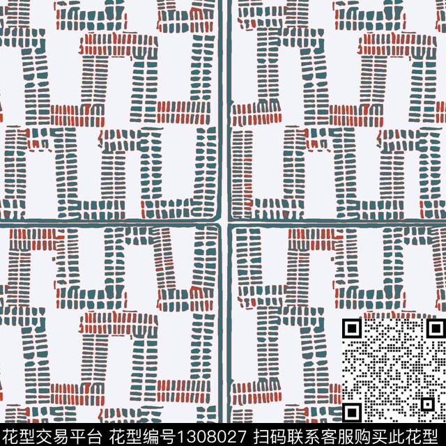 几何抽象手绘线条笔触数码印花华亿平台下载（图片编号: 1308027） - 瓦栏（Walan）