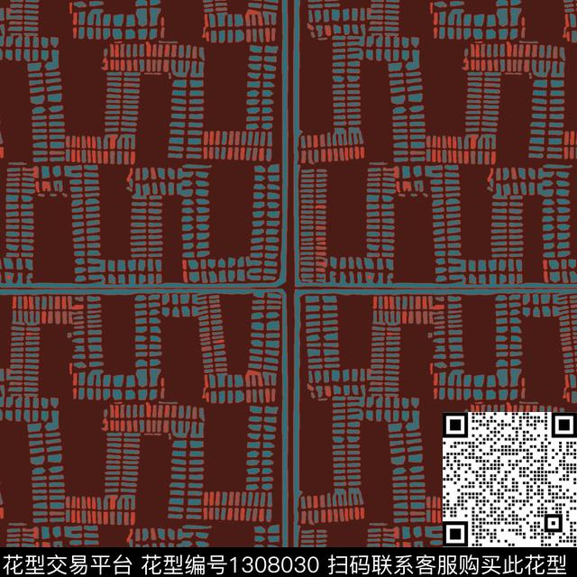 几何抽象手绘线条笔触数码印花华亿平台下载（图片编号: 1308030） - 瓦栏（Walan）