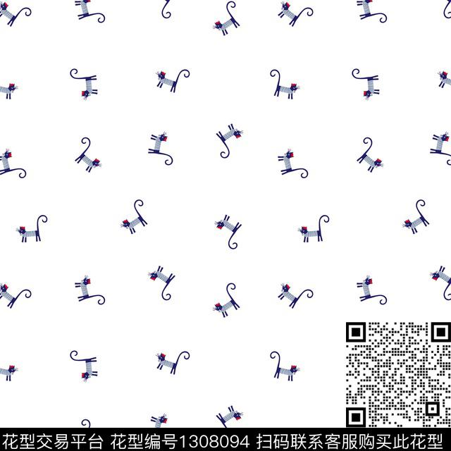 猫抽象传统印花华亿平台下载（图片编号: 1308094） - 瓦栏（Walan）