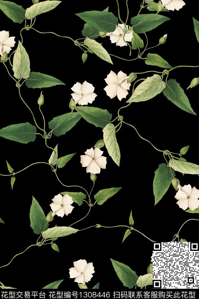 花卉大牌风水彩花卉数码印花华亿平台下载（图片编号: 1308446） - 瓦栏（Walan）