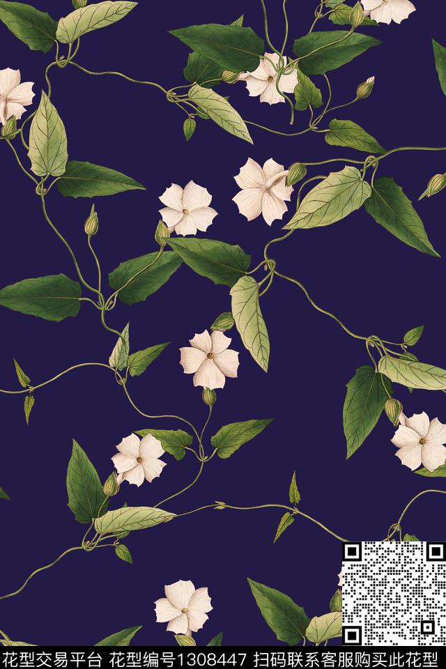 花卉大牌风水彩花卉数码印花华亿平台下载（图片编号: 1308447） - 瓦栏（Walan）