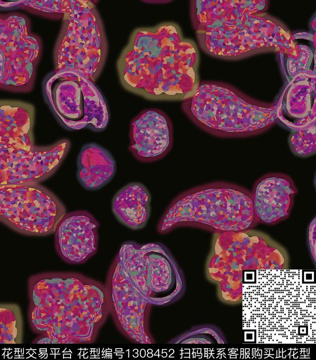 几何满版散花抽象数码印花华亿平台下载（图片编号: 1308452） - 瓦栏（Walan）
