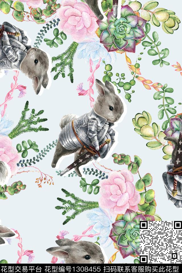 植物花草原创手绘水彩动物数码印花华亿平台下载（图片编号: 1308455） - 瓦栏（Walan）
