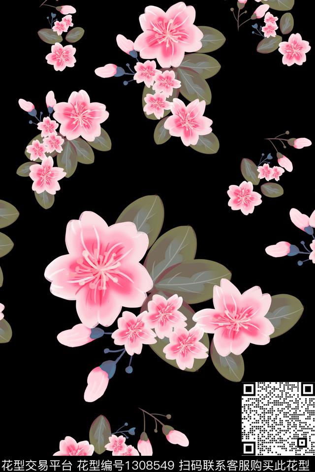 红花唐装数码印花华亿平台下载（图片编号: 1308549） - 瓦栏（Walan）