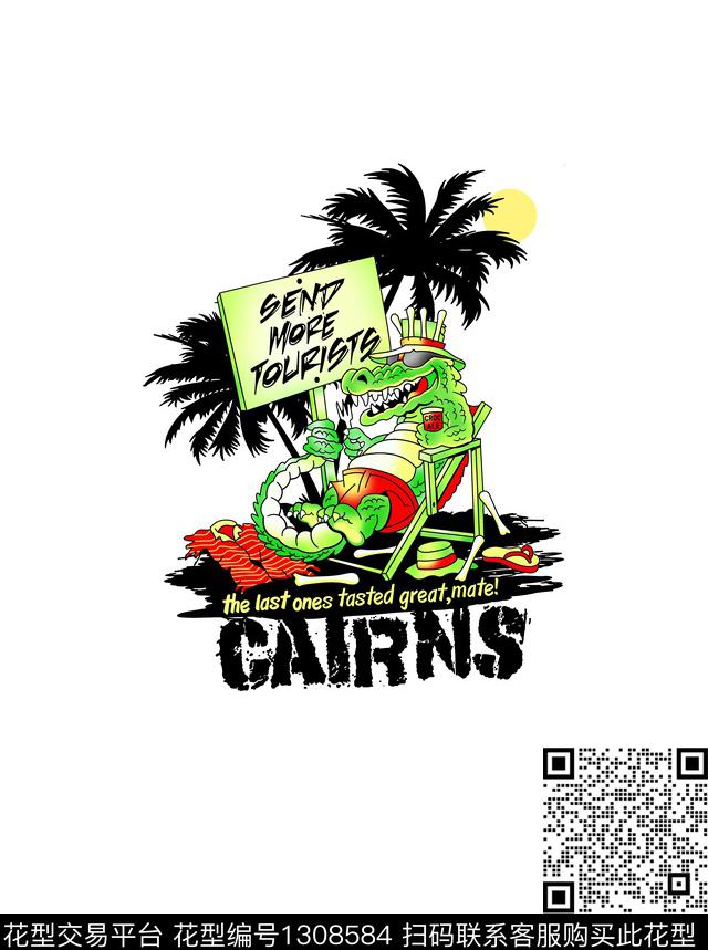 胸前独幅童装鳄鱼数码印花华亿平台下载（图片编号: 1308584） - 瓦栏（Walan）