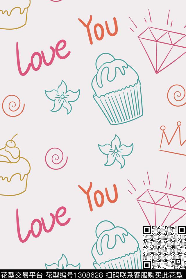 涂鸦童装手绘传统印花华亿平台下载（图片编号: 1308628） - 瓦栏（Walan）