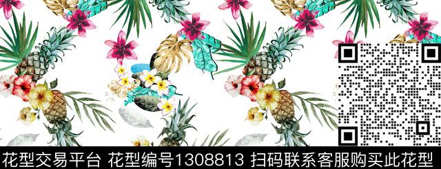 花卉热带华亿平台手绘玫瑰传统印花华亿平台下载（图片编号: 1308813） - 瓦栏（Walan）