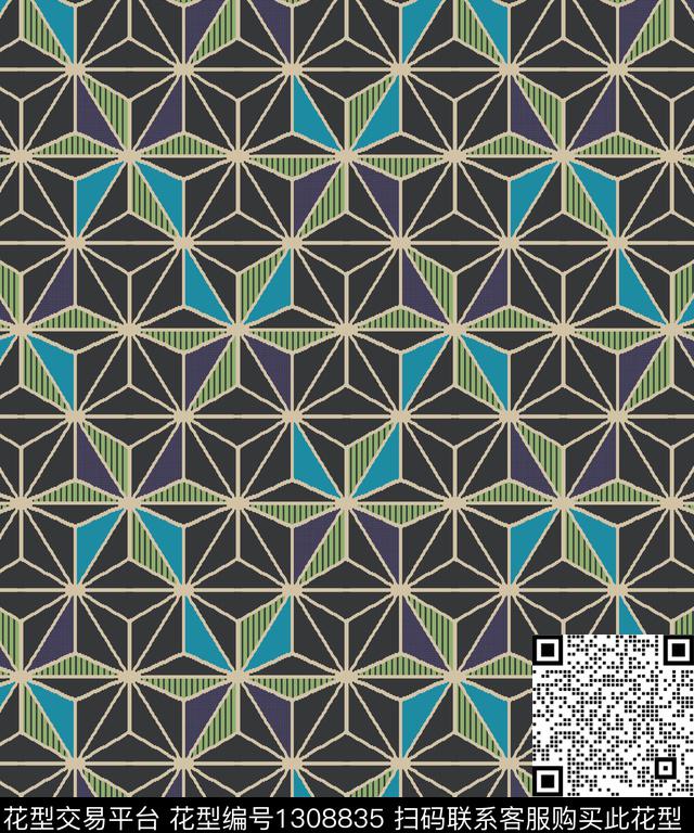 时尚几何绣花华亿平台传统印花华亿平台下载（图片编号: 1308835） - 瓦栏（Walan）
