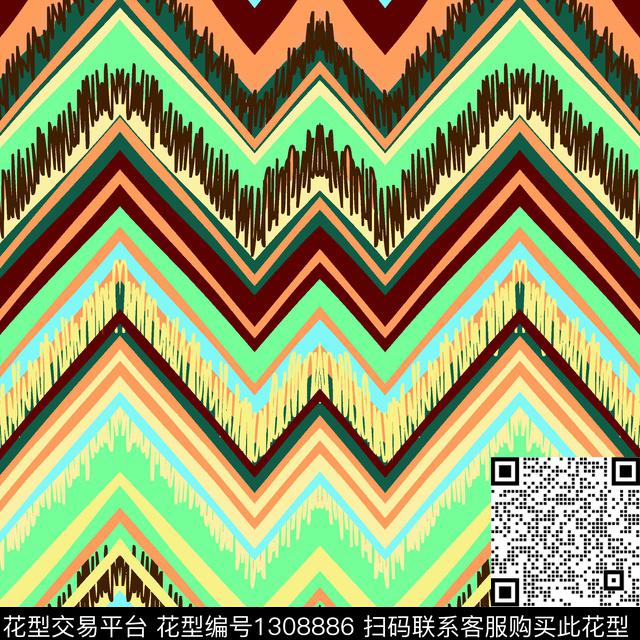 民族风几何混搭少女系列传统印花华亿平台下载（图片编号: 1308886） - 瓦栏（Walan）