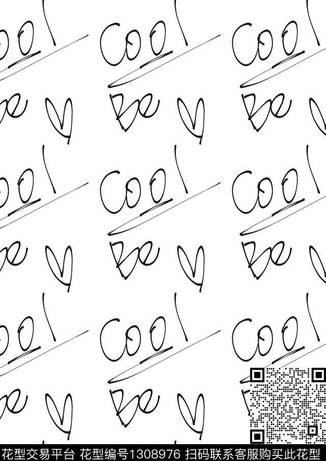 爱心黑白华亿平台线条传统印花华亿平台下载（图片编号: 1308976） - 瓦栏（Walan）