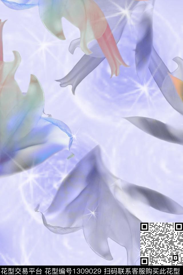 图案——服饰图案——面料图案——花卉数码印花华亿平台下载（图片编号: 1309029） - 瓦栏（Walan）