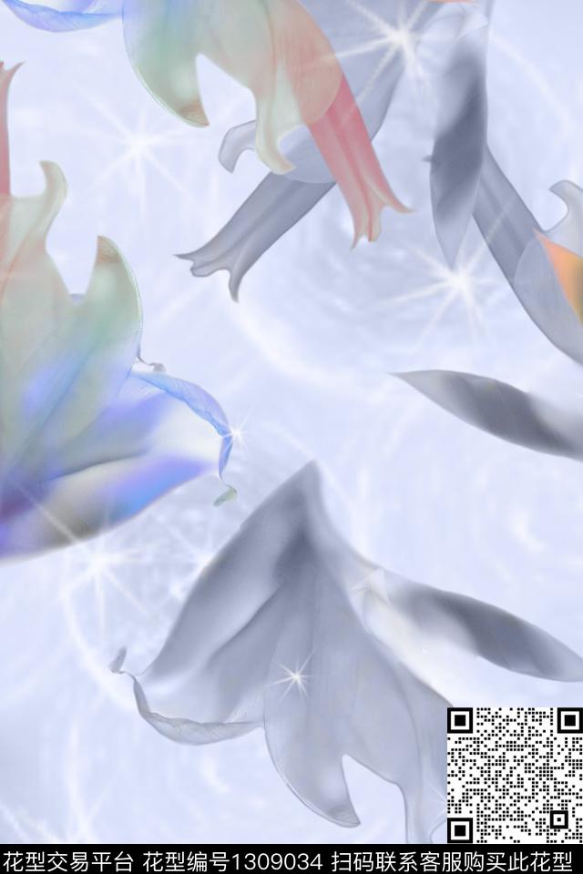 图案——服饰图案——面料图案——花卉数码印花华亿平台下载（图片编号: 1309034） - 瓦栏（Walan）