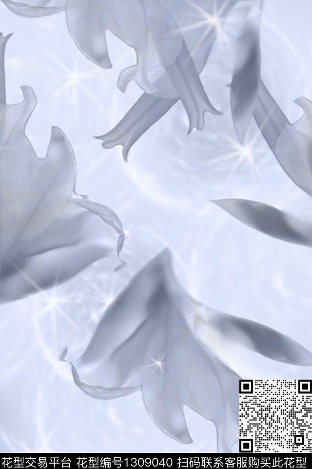 图案——服饰图案——面料图案——花卉数码印花华亿平台下载（图片编号: 1309040） - 瓦栏（Walan）