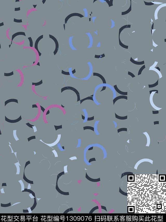 涂鸦几何大牌风传统印花华亿平台下载（图片编号: 1309076） - 瓦栏（Walan）