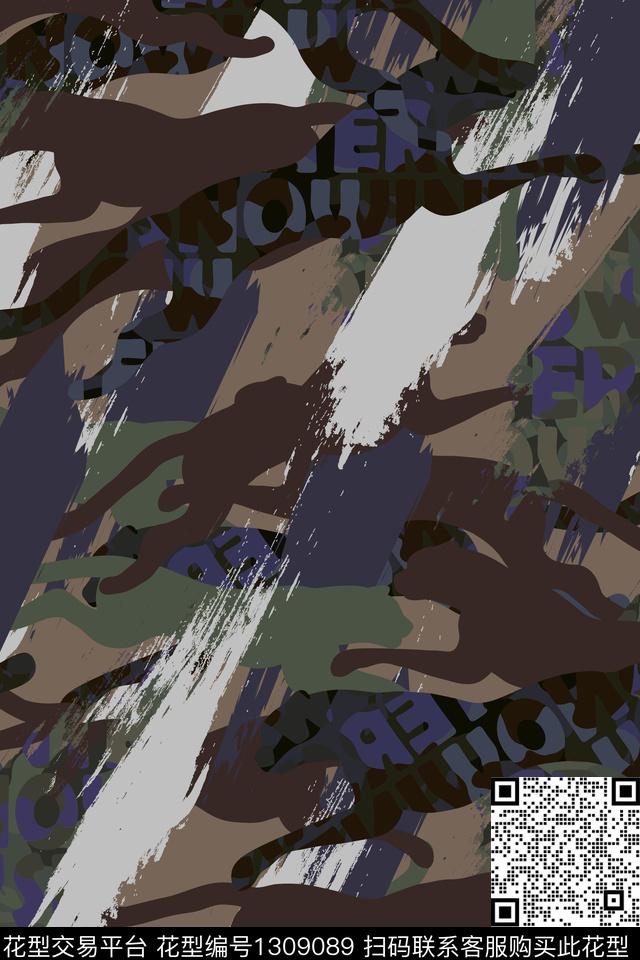 男装迷彩休闲数码印花华亿平台下载（图片编号: 1309089） - 瓦栏（Walan）