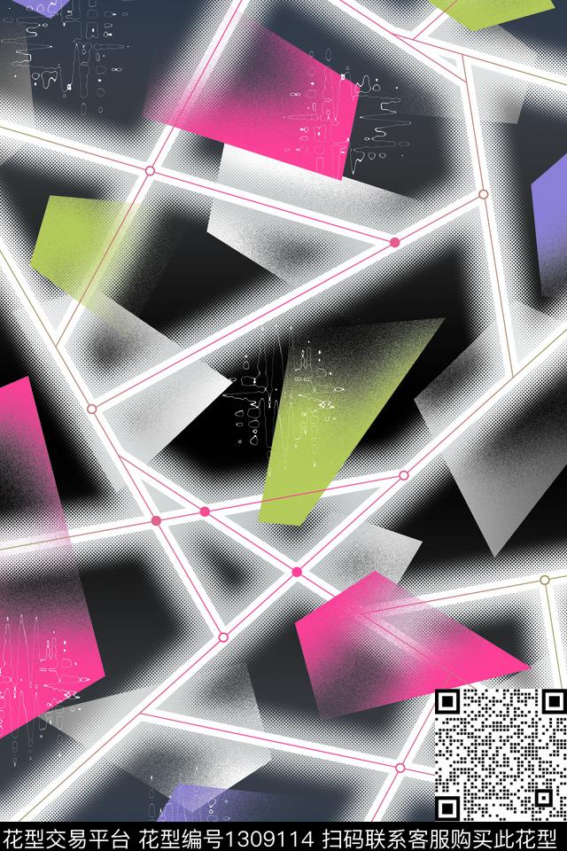 渐变肌理抽象数码印花华亿平台下载（图片编号: 1309114） - 瓦栏（Walan）