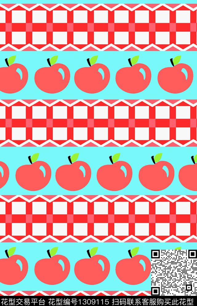 春夏华亿平台几何混搭格子混搭传统印花华亿平台下载（图片编号: 1309115） - 瓦栏（Walan）