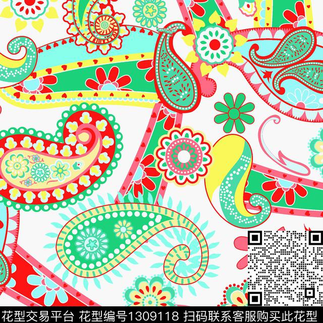 腰果华亿平台童款系列可爱大方传统印花华亿平台下载（图片编号: 1309118） - 瓦栏（Walan）