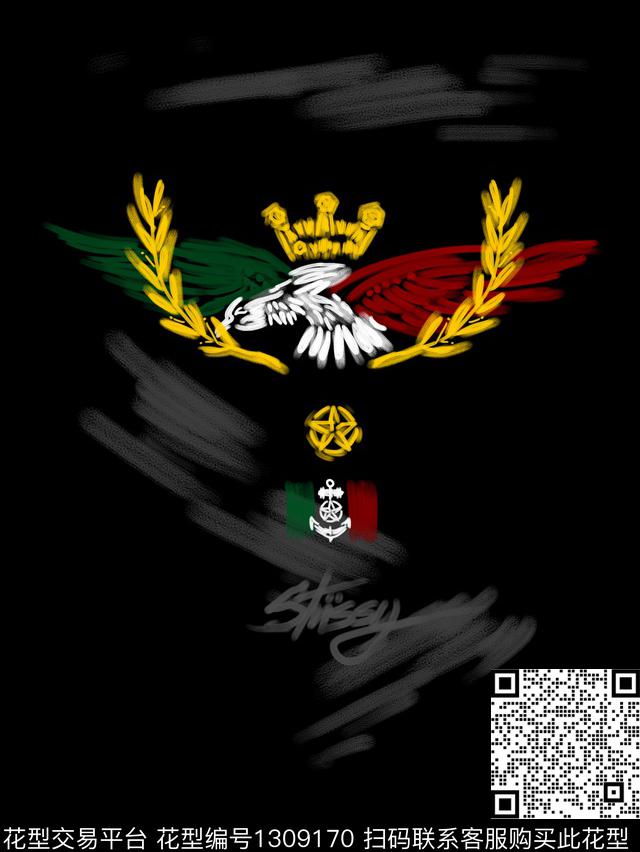 定位花简欧手绘数码印花华亿平台下载（图片编号: 1309170） - 瓦栏（Walan）