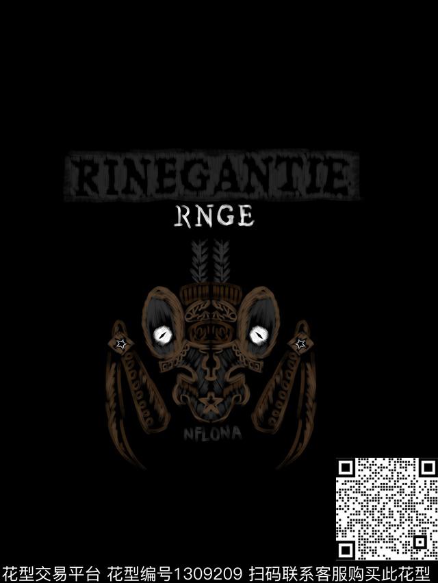 定位花字母手绘数码印花华亿平台下载（图片编号: 1309209） - 瓦栏（Walan）