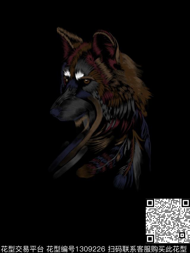 定位花简欧手绘数码印花华亿平台下载（图片编号: 1309226） - 瓦栏（Walan）