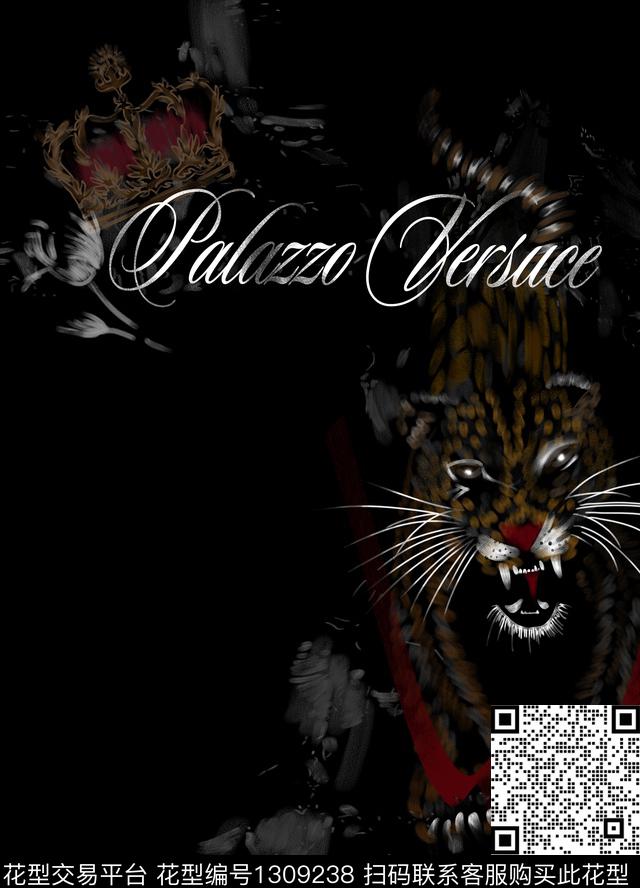 定位花字母老虎数码印花华亿平台下载（图片编号: 1309238） - 瓦栏（Walan）