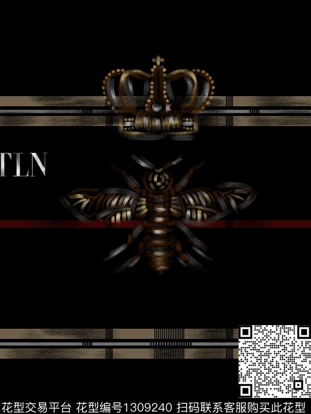 定位花蜜蜂字母数码印花华亿平台下载（图片编号: 1309240） - 瓦栏（Walan）