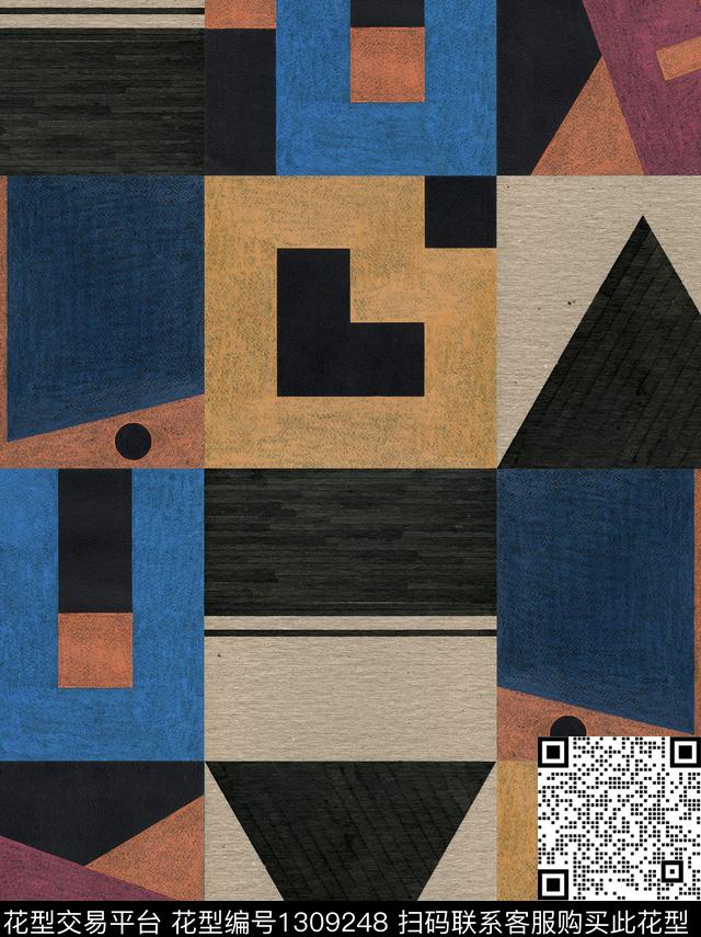 几何数码印花华亿平台下载（图片编号: 1309248） - 瓦栏（Walan）