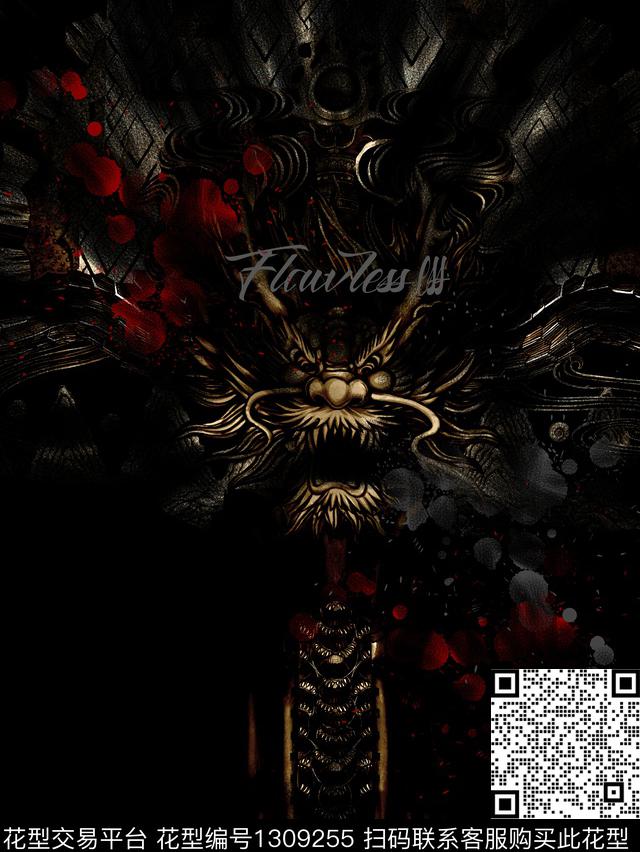 定位花龙抽象数码印花华亿平台下载（图片编号: 1309255） - 瓦栏（Walan）