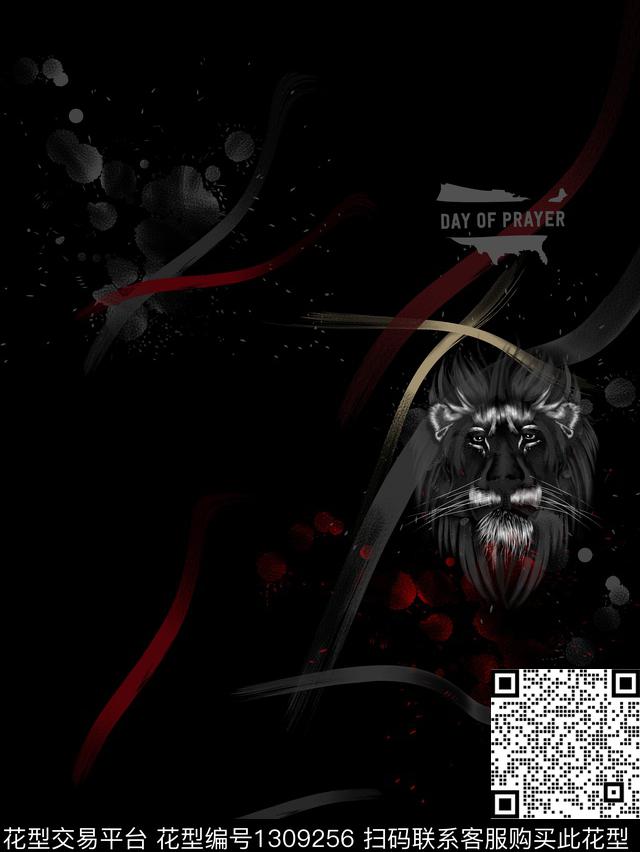 定位花狮子几何数码印花华亿平台下载（图片编号: 1309256） - 瓦栏（Walan）