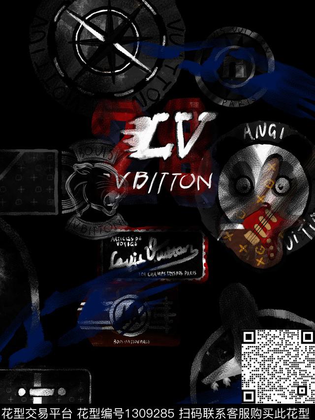 定位花字母科技数码印花华亿平台下载（图片编号: 1309285） - 瓦栏（Walan）