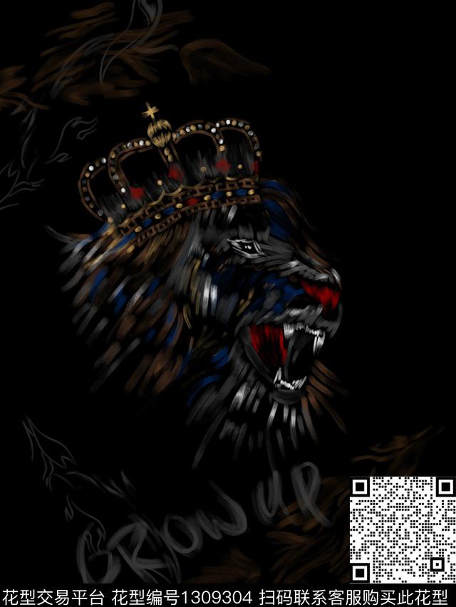 定位花字母老虎数码印花华亿平台下载（图片编号: 1309304） - 瓦栏（Walan）