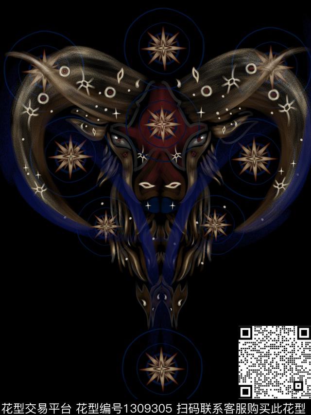 定位花犀牛抽象数码印花华亿平台下载（图片编号: 1309305） - 瓦栏（Walan）