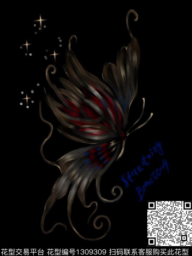 定位花简欧手绘数码印花华亿平台下载（图片编号: 1309309） - 瓦栏（Walan）