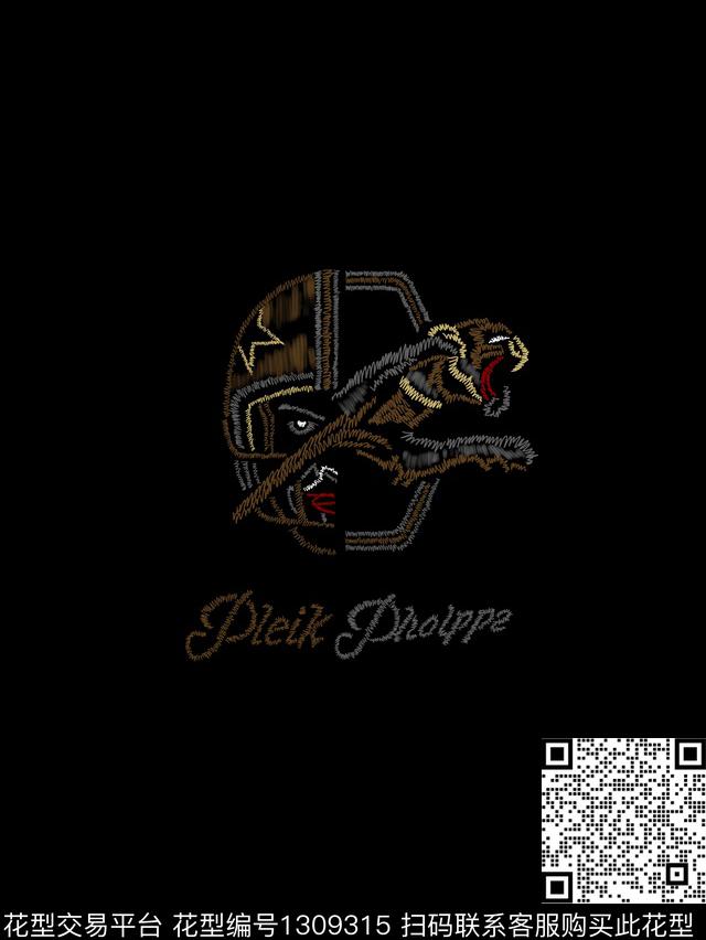 定位花字母老虎传统印花华亿平台下载（图片编号: 1309315） - 瓦栏（Walan）