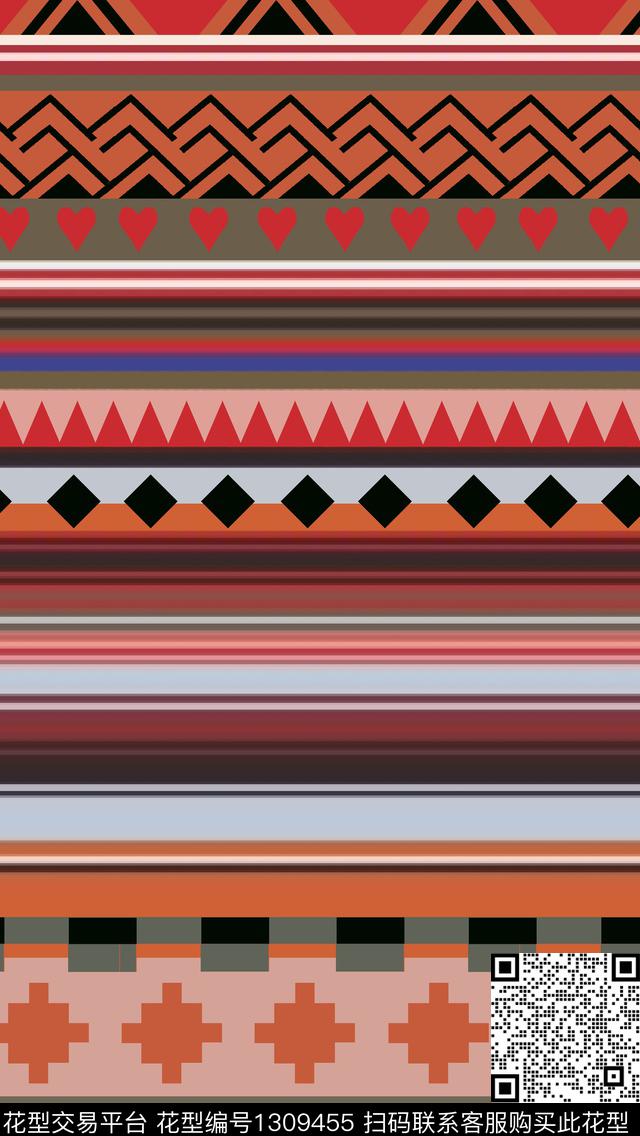几何潮牌大牌风传统印花华亿平台下载（图片编号: 1309455） - 瓦栏（Walan）