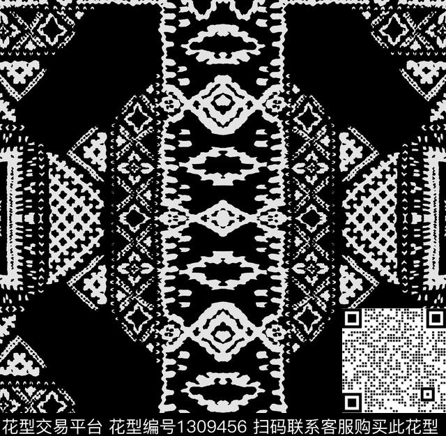 几何潮牌大牌风传统印花华亿平台下载（图片编号: 1309456） - 瓦栏（Walan）