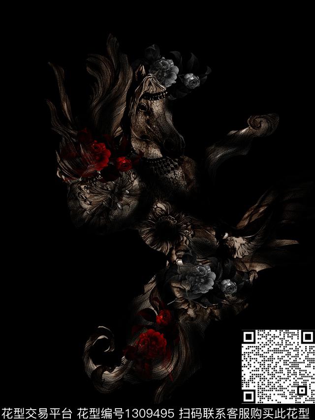 定位花花卉抽象数码印花华亿平台下载（图片编号: 1309495） - 瓦栏（Walan）