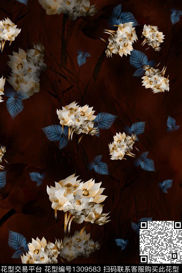 渐变香云纱中老年数码印花华亿平台下载（图片编号: 1309583） - 瓦栏（Walan）