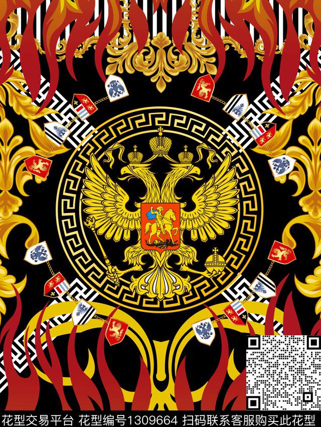 男装定位花火古典花纹数码印花华亿平台下载（图片编号: 1309664） - 瓦栏（Walan）