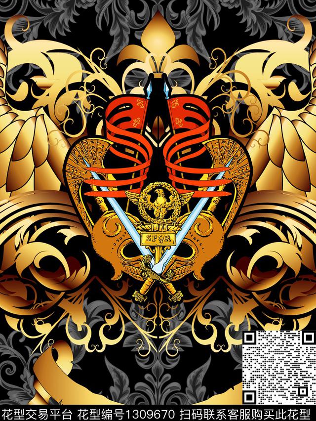 定位花男装满版花抽象男装数码印花华亿平台下载（图片编号: 1309670） - 瓦栏（Walan）