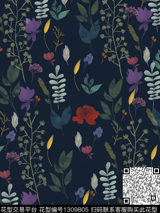 文艺艺术迷幻数码印花华亿平台下载（图片编号: 1309805） - 瓦栏（Walan）