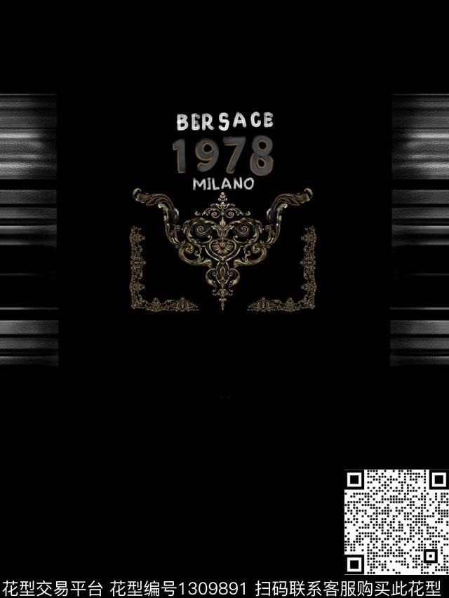 定位花字母几何数码印花华亿平台下载（图片编号: 1309891） - 瓦栏（Walan）