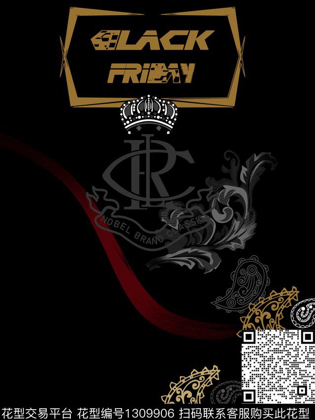 定位花字母卷草数码印花华亿平台下载（图片编号: 1309906） - 瓦栏（Walan）