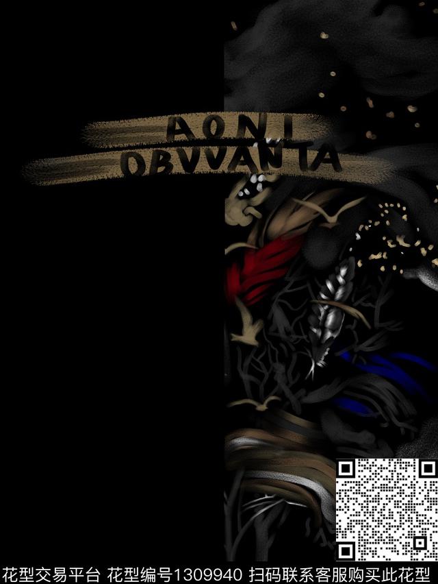 定位花字母抽象数码印花华亿平台下载（图片编号: 1309940） - 瓦栏（Walan）