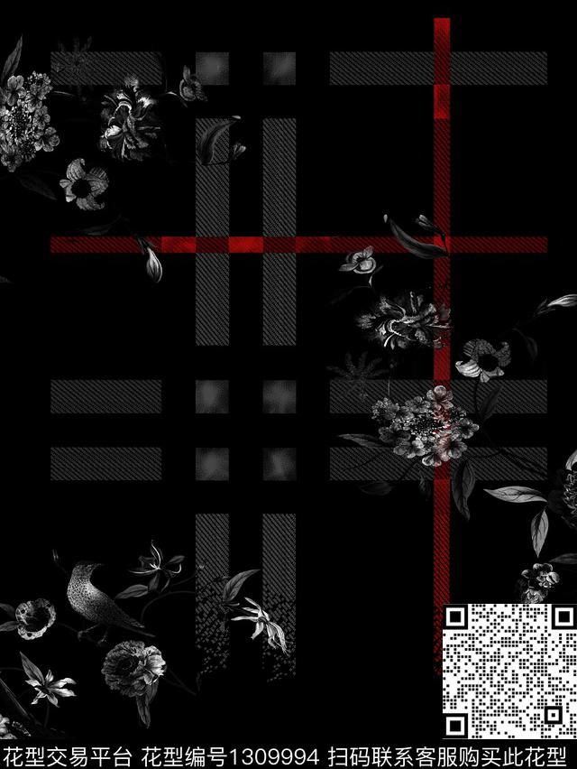 定位花格子简欧数码印花华亿平台下载（图片编号: 1309994） - 瓦栏（Walan）