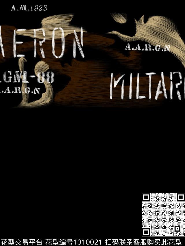 定位花字母手绘数码印花华亿平台下载（图片编号: 1310021） - 瓦栏（Walan）