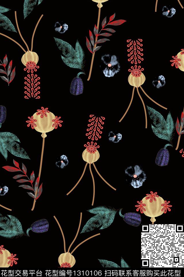 绿植树叶热带华亿平台春夏风格数码印花华亿平台下载（图片编号: 1310106） - 瓦栏（Walan）