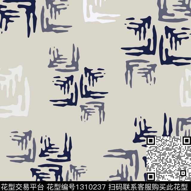 几何抽象手绘线条笔触传统印花华亿平台下载（图片编号: 1310237） - 瓦栏（Walan）