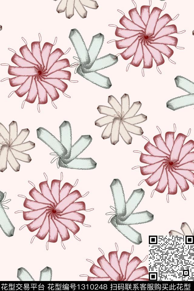 简约小清新春夏华亿平台数码印花华亿平台下载（图片编号: 1310248） - 瓦栏（Walan）